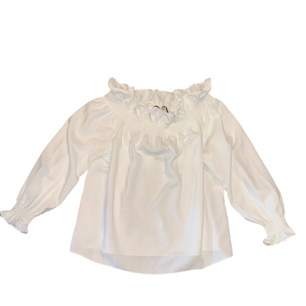 TUCKERNUCK White Off the Shoulder Marguerite Blouse NWT - Picture 10 of 14